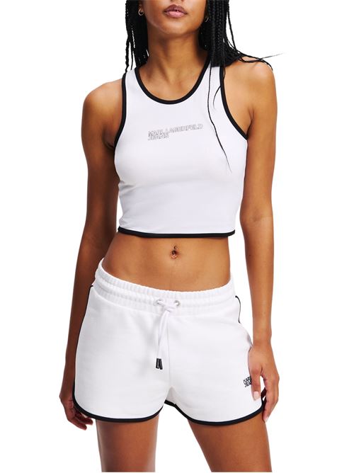 Canotta donna bianca in cotone Karl Lagerfeld jeans | A2W17024100